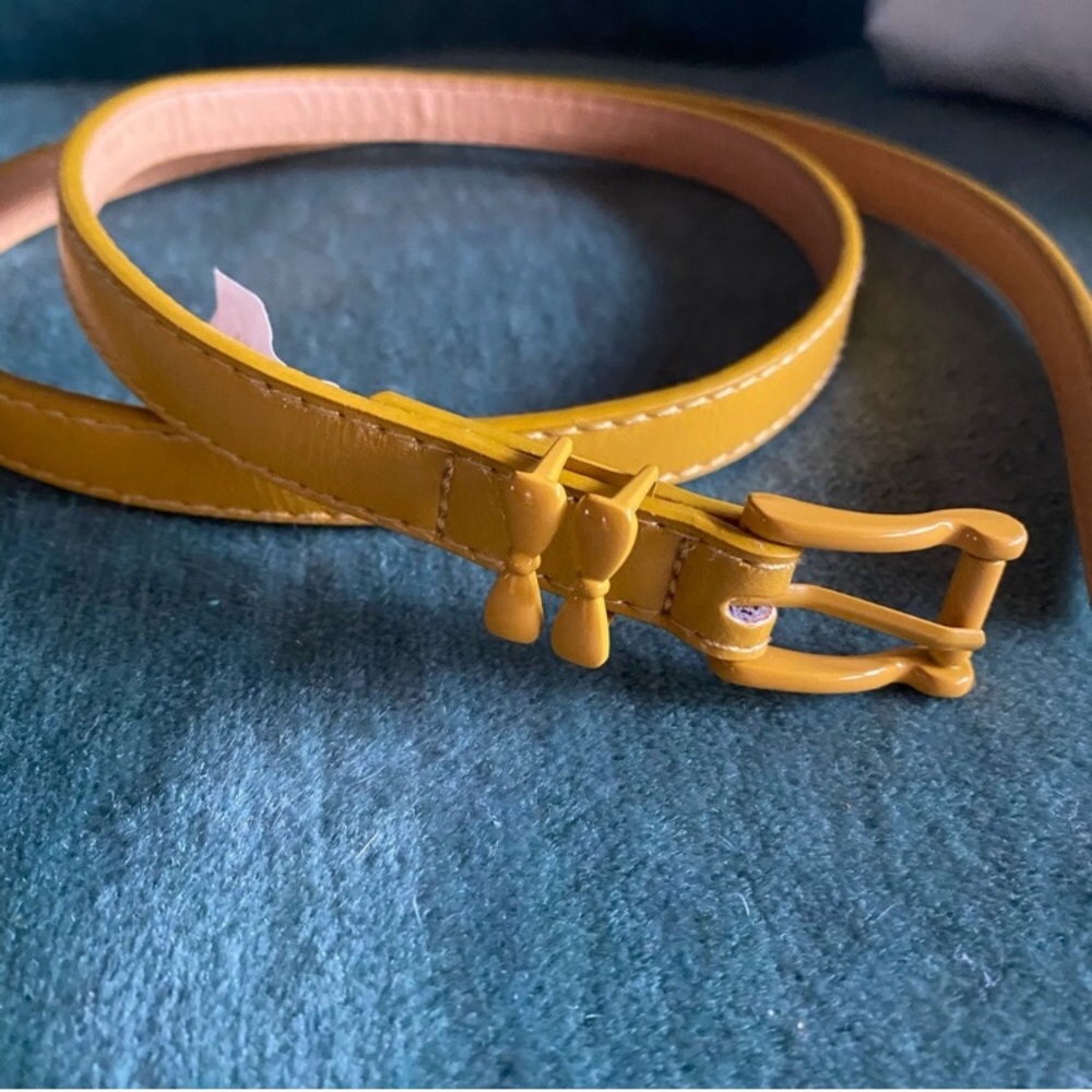Yellow Bow Skinny Belt
